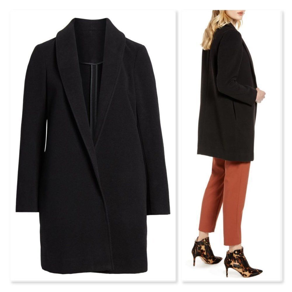 Halogen Double Face Coat sz Large in Black - Picture 2 of 10